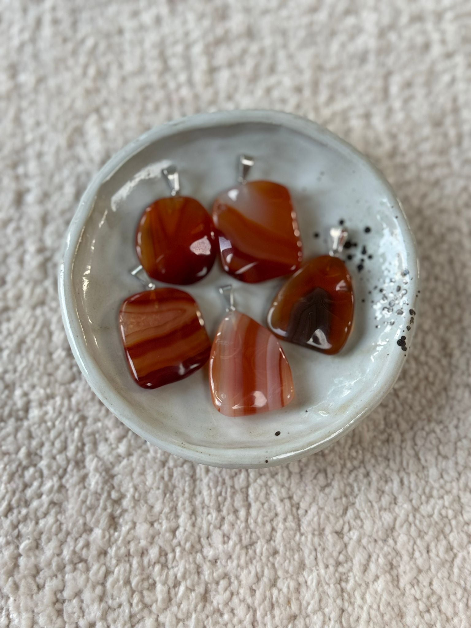 Oranje chalcedoon hanger