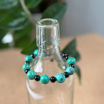 Turkoois zwarte agaat armband