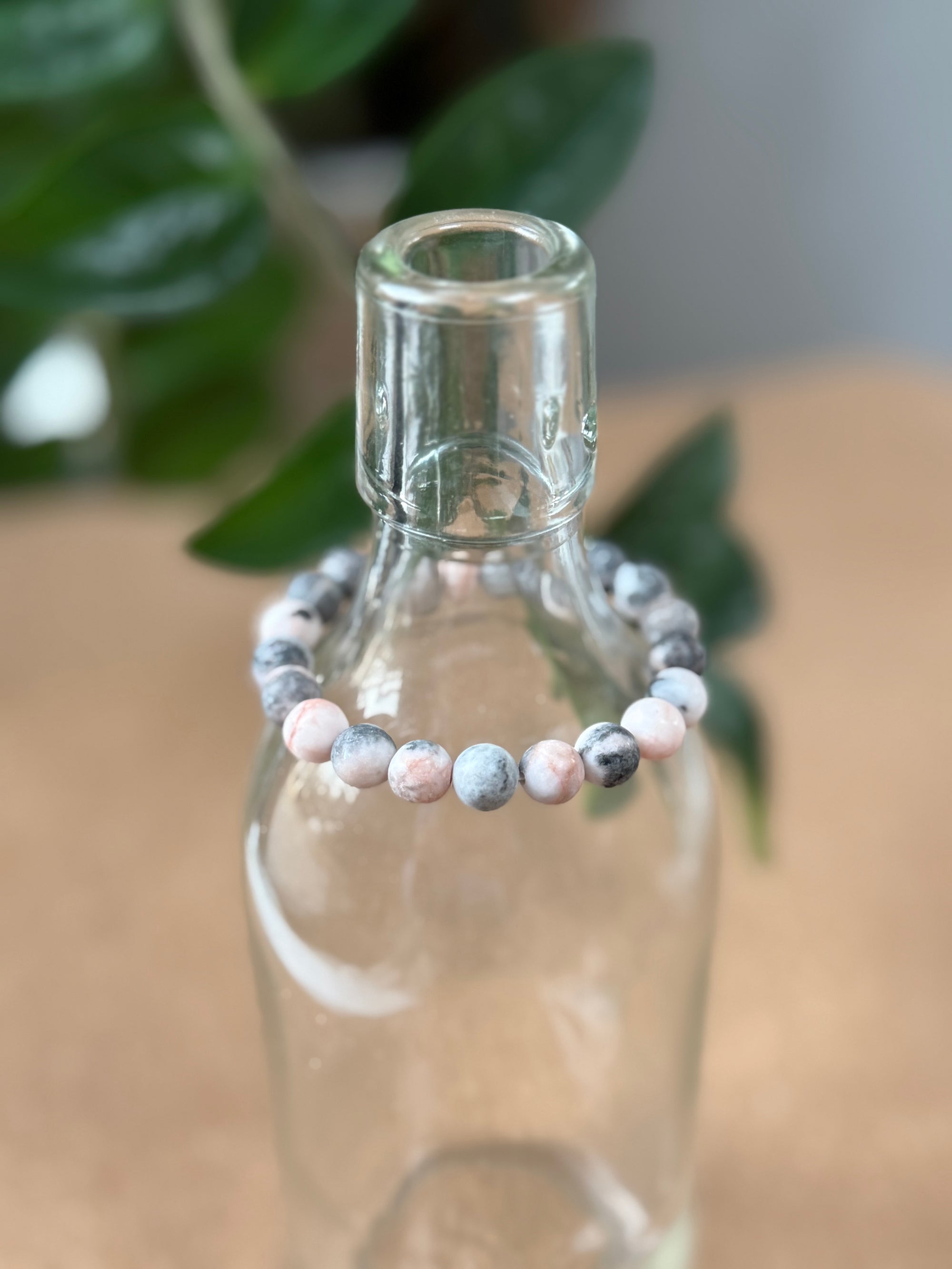 Roze Zebra Jaspis armband